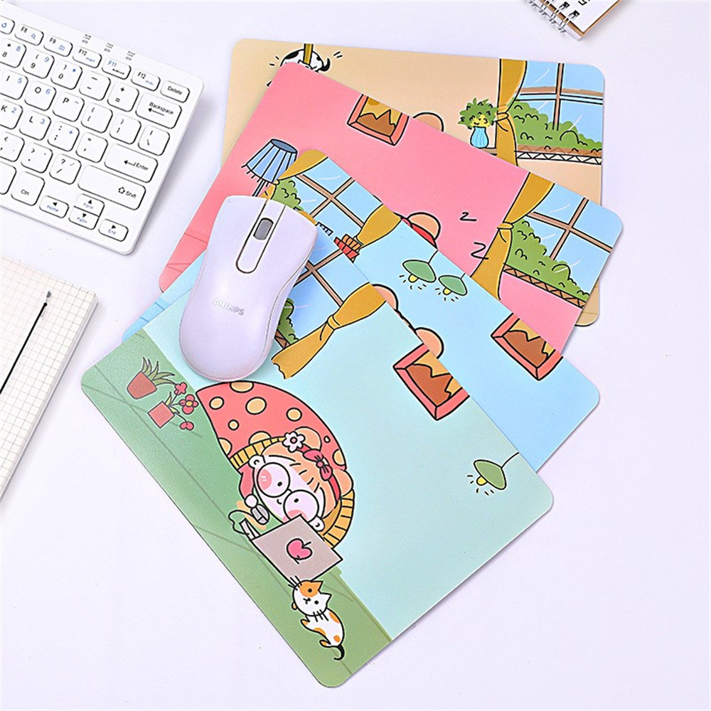 INS Style Cute Cartoon Mouse Pad for Girls Anti-slip Waterproof Desk Pad Computer Accessories Office School Supplies